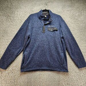Eddie Bauer Sweater Mens Large Blue Quarter Snap Pullover Polyester Gorpcore